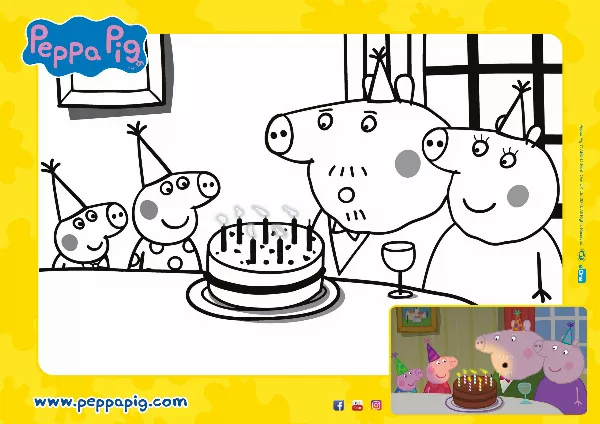 Peppa Pig Birthday Colouring In